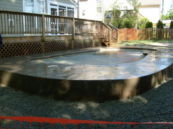 turn-down slab for inground pool