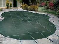fiberglass pool with mesh security cover