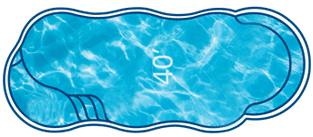 C40 fiberglass pool shape