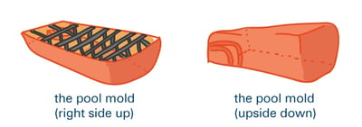 pool mold, from top and bottom (illustration)