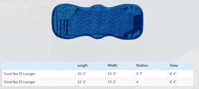 Barrier Reef Coral Sea Lounger pool blueprint/specs