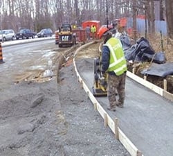 construction worker on concrete