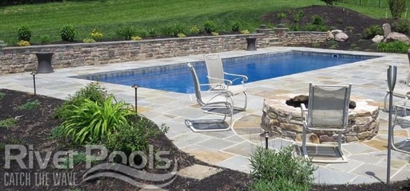Stone pool patio