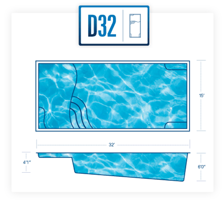 River Pools pool design specs for D32