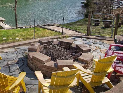 custom built fire pit