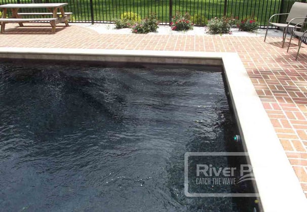 black bottom fiberglass pool steps