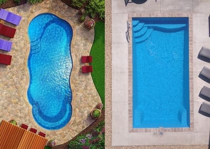 freeform vs rectangle pool fiberglass