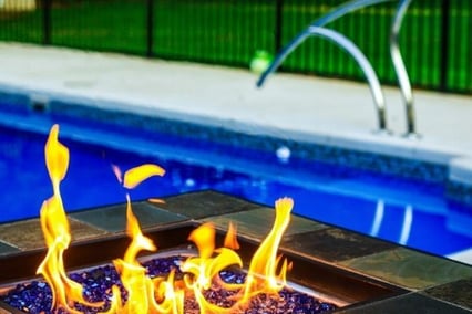 glass burning square fire pit