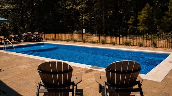 Rectangular fiberglass pool without spa
