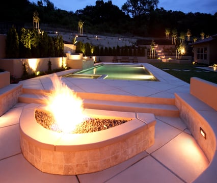 pool with fire pit