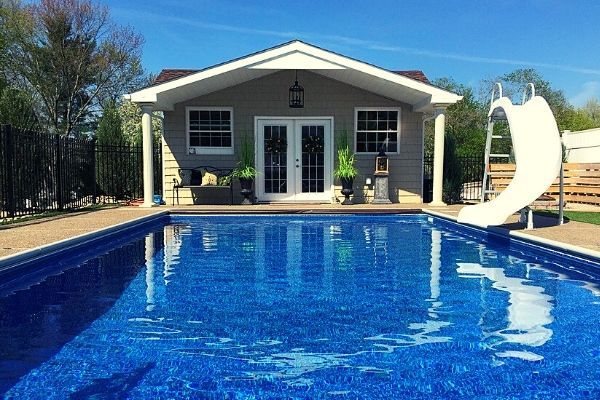 vinyl liner pool with slide