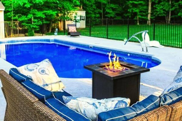 poolside fire pit small pool ideas