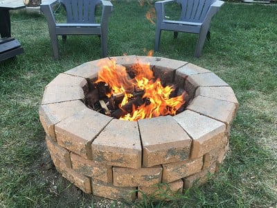 retaining wall block fire pit