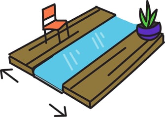 Sliding deck pool cover that opens from both sides