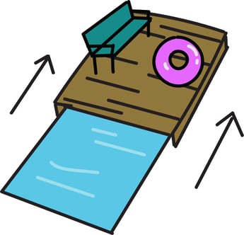 sliding deck pool cover single piece 