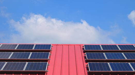 solar panels on roof