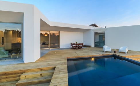 Wrap around deck on above ground concrete pool