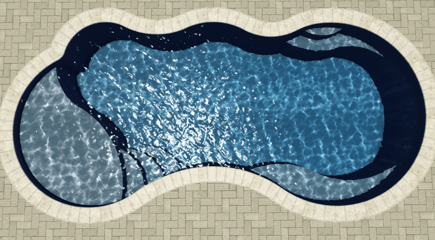 I25 small fiberglass pool with tanning ledge