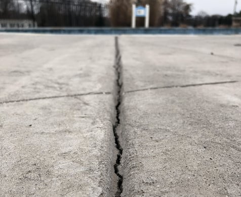 Concrete crack formed in control joint