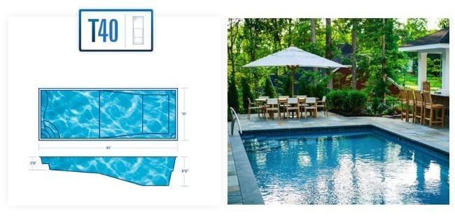 T40 Large inground fiberglass pool 