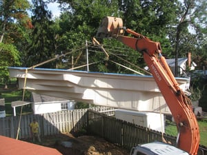 placing a fiberglass pool