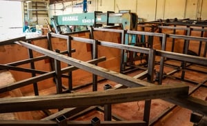 steel network inside the mold