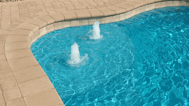 fiberglass pool with bubblers