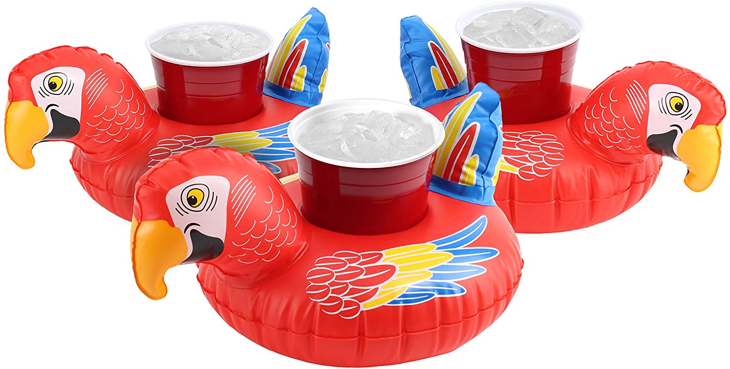 inflatable-pool-drink-holders-float-parrots