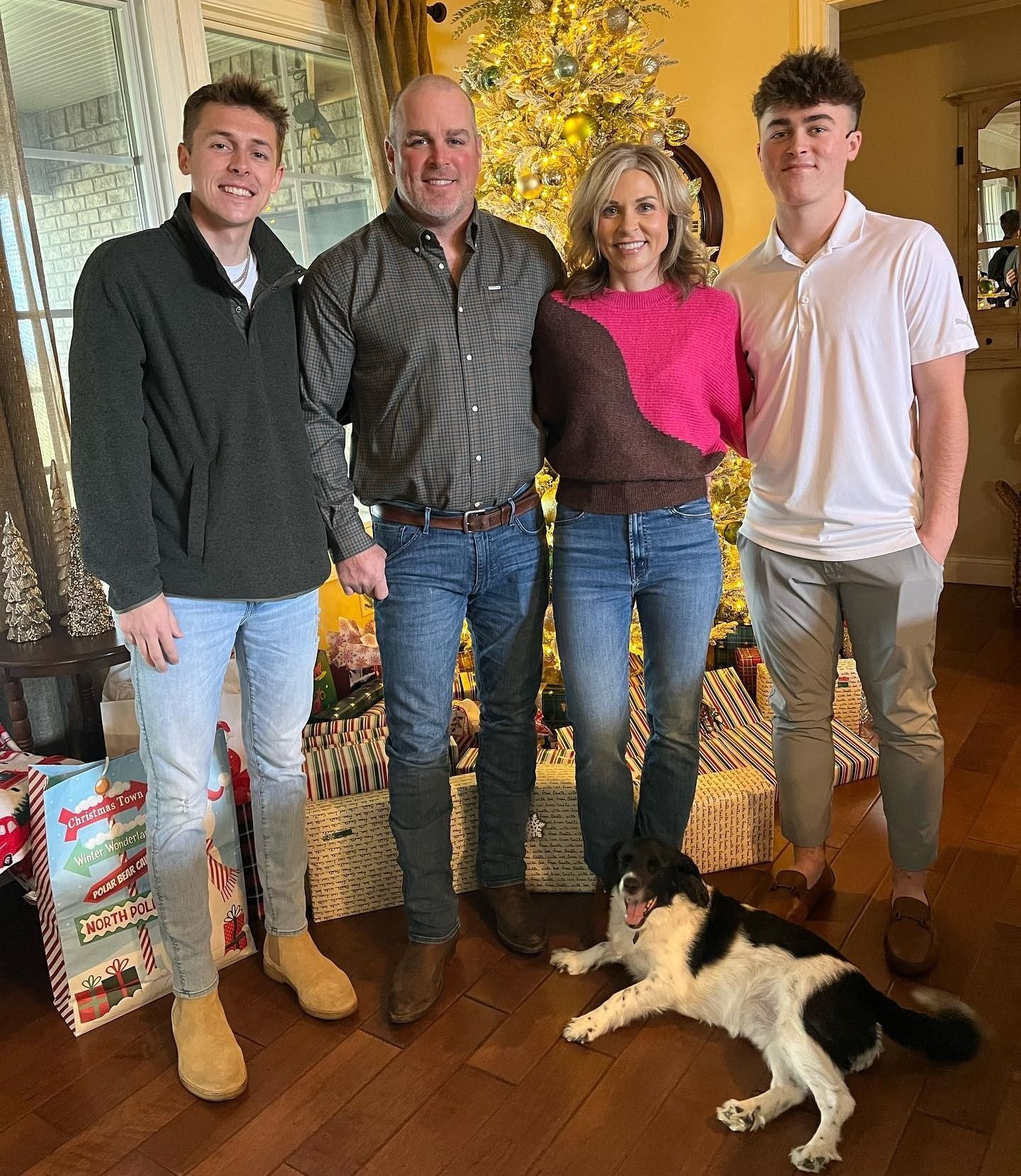John Massey of River Pools Lexington with his wife Amanda and sons Cole and Cannon, celebrating Christmas at home in Kentucky.