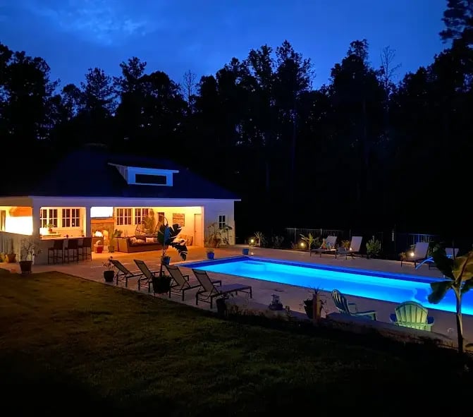 Fiberglass pool builder completes installation in York County, VA. 