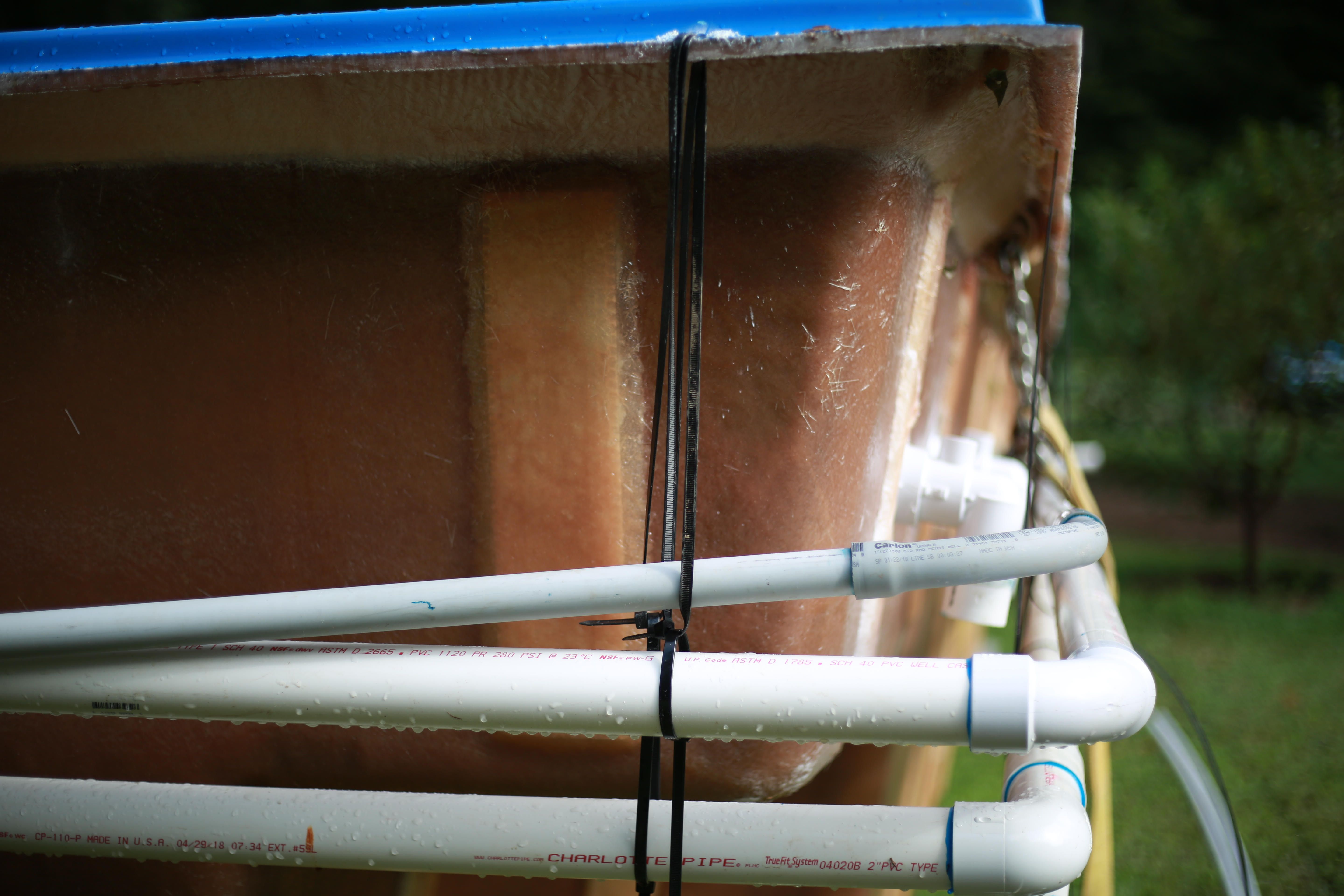 Plumbing for fiberglass pools. 