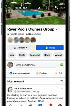 Social Media Group for Pool Owners