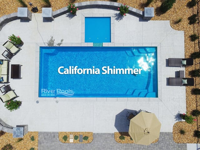 Light blue fiberglass swimming pool color