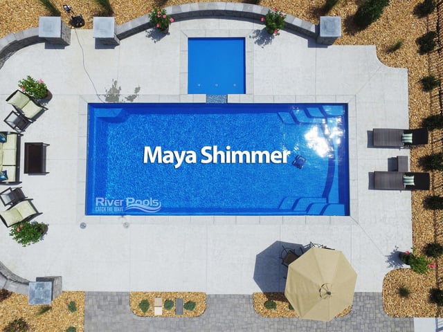 Blue fiberglass swimming pool color