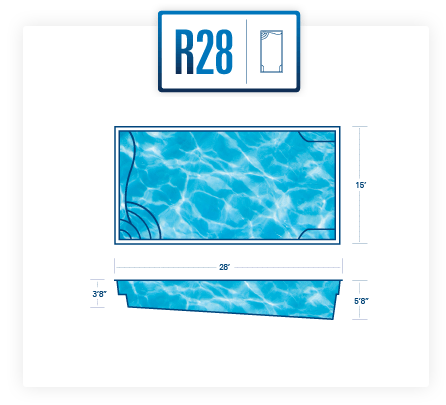 R28 fiberglass swimming pool