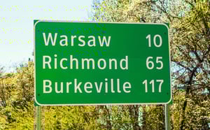Warsaw Richmond sign