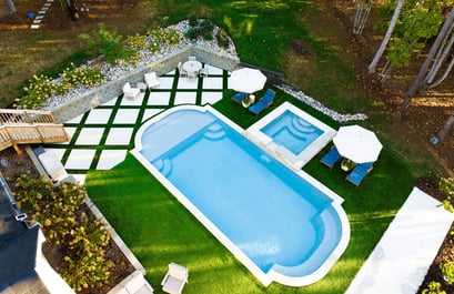 River Pools L36 Fiberglass Inground Pool in Caribben Sparkle 1