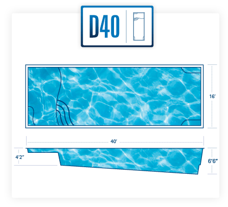 Riverpool D40 fiberglass pool