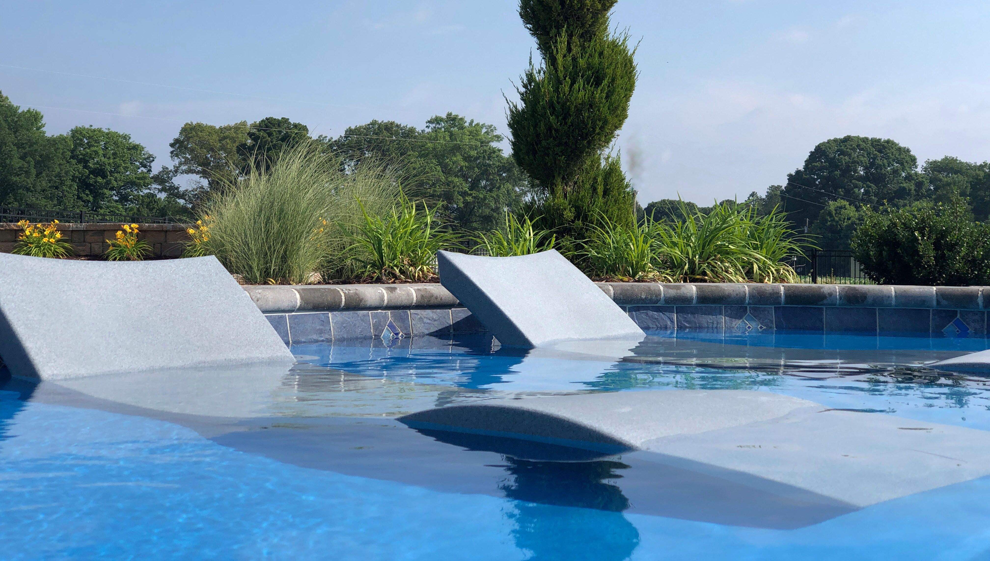 in-pool furniture tanning ledge chairs