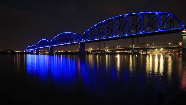 Louisville, KY bridge at night