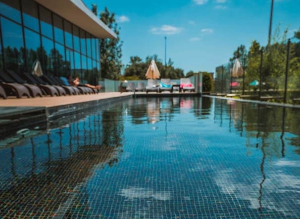 tiled black bottom concrete pool