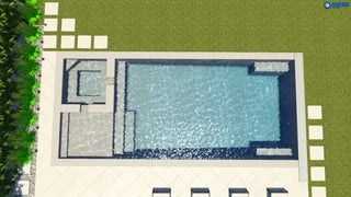 Rendering of X36 pool/spa combo by River Pools