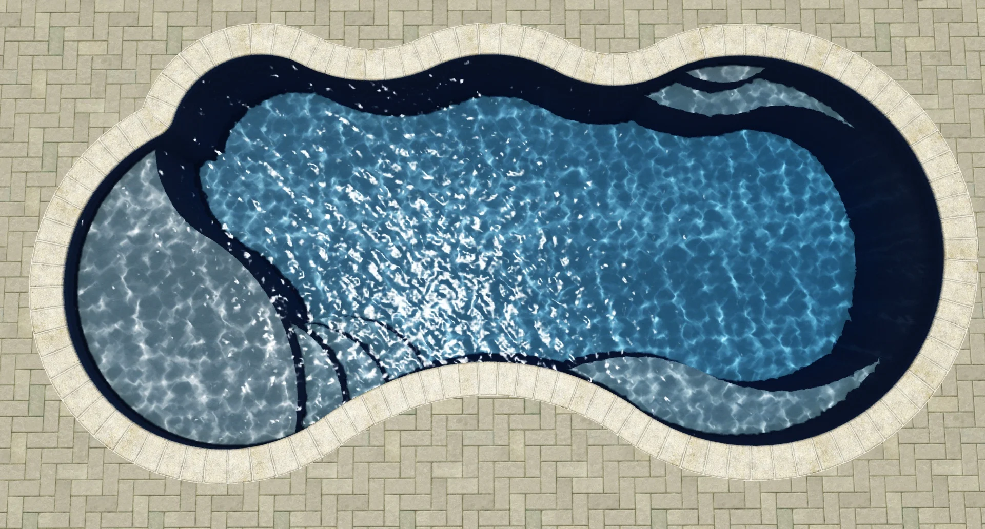 I Series Pool in Granite Grey (3D rendering)